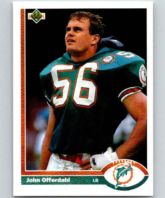 1991 Upper Deck #293 John Offerdahl Dolphins NFL Football Image 1