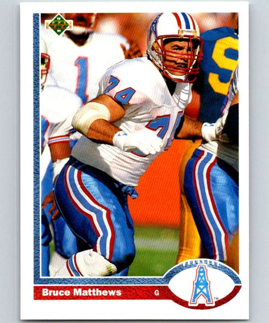 1991 Upper Deck #295 Bruce Matthews Oilers NFL Football Image 1