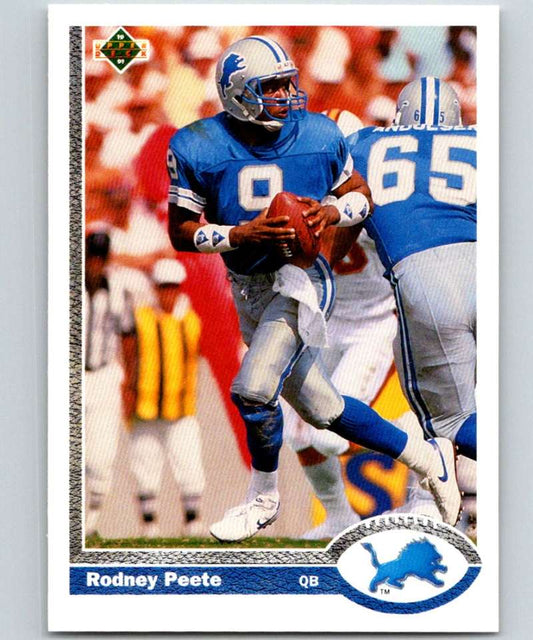 1991 Upper Deck #305 Rodney Peete Lions NFL Football Image 1