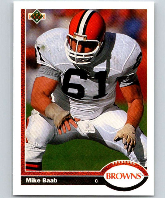 1991 Upper Deck #306 Mike Baab Browns NFL Football Image 1