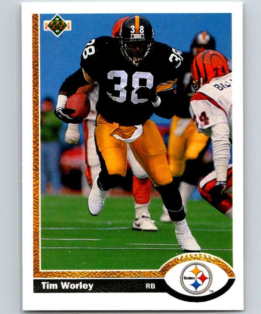 1991 Upper Deck #307 Tim Worley Steelers NFL Football Image 1