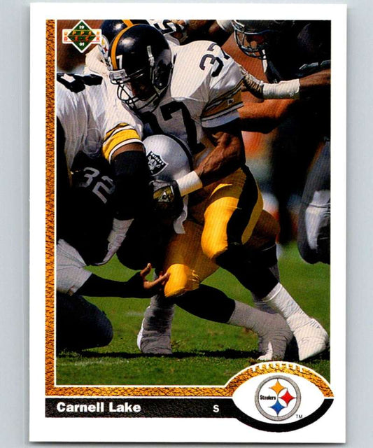 1991 Upper Deck #309 Carnell Lake Steelers NFL Football Image 1