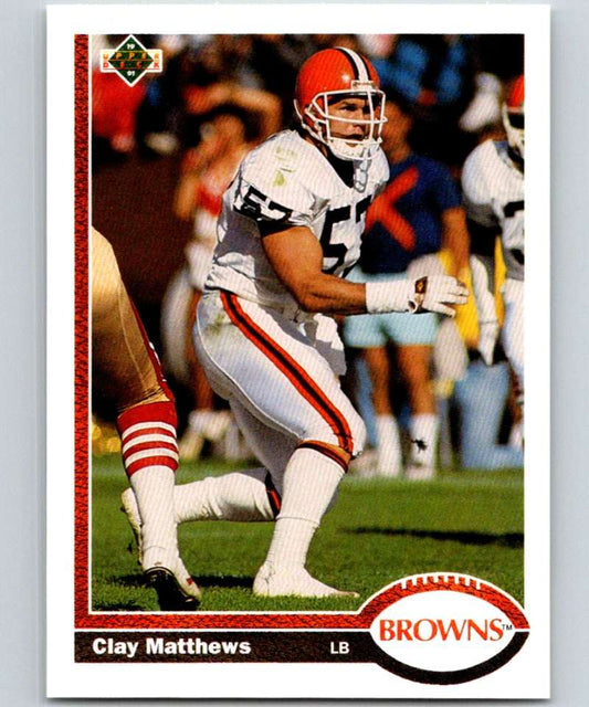 1991 Upper Deck #310 Clay Matthews Browns NFL Football Image 1