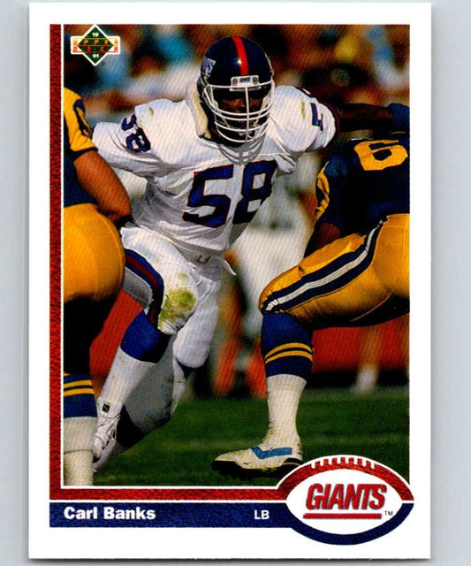 1991 Upper Deck #316 Carl Banks NY Giants NFL Football Image 1