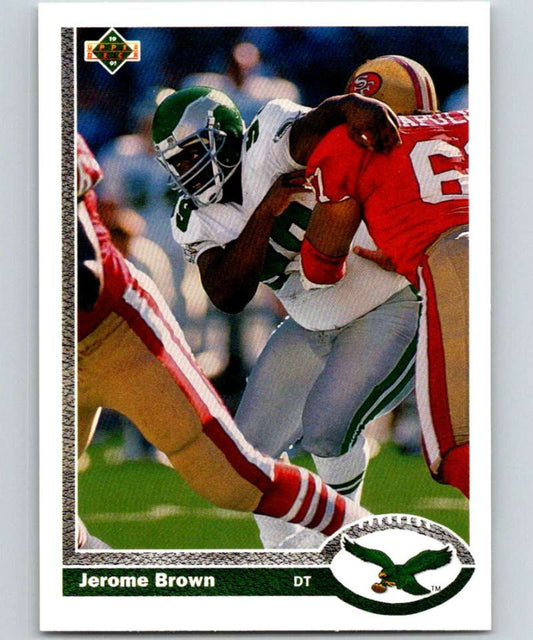 1991 Upper Deck #317 Jerome Brown Eagles NFL Football Image 1