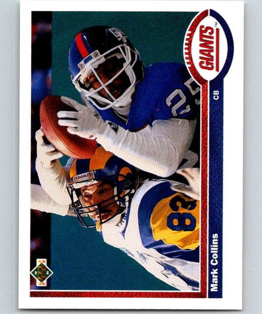 1991 Upper Deck #320 Mark Collins NY Giants NFL Football Image 1