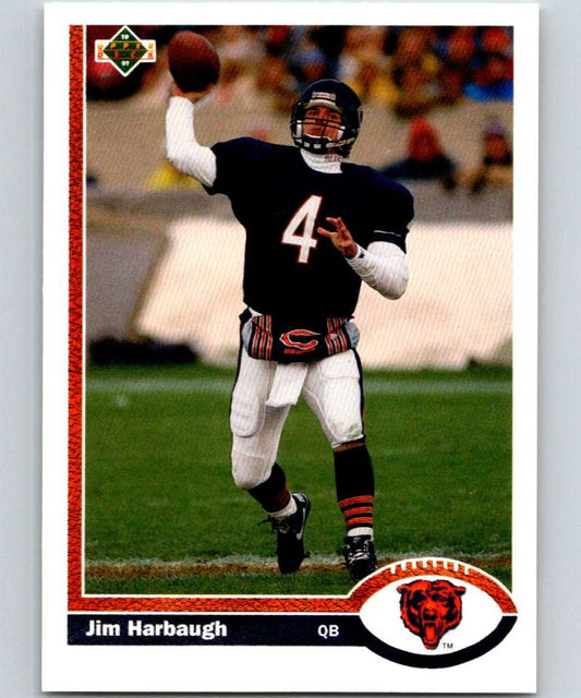 1991 Upper Deck #322 Jim Harbaugh Bears NFL Football Image 1