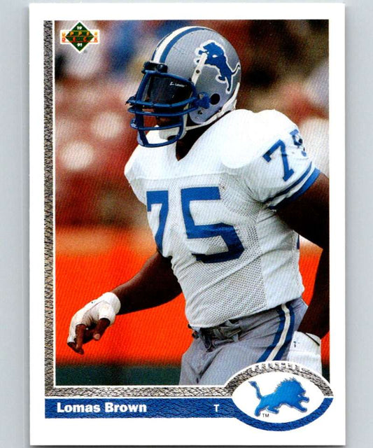 1991 Upper Deck #325 Lomas Brown Lions NFL Football Image 1