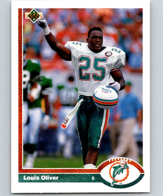 1991 Upper Deck #331 Louis Oliver Dolphins NFL Football Image 1
