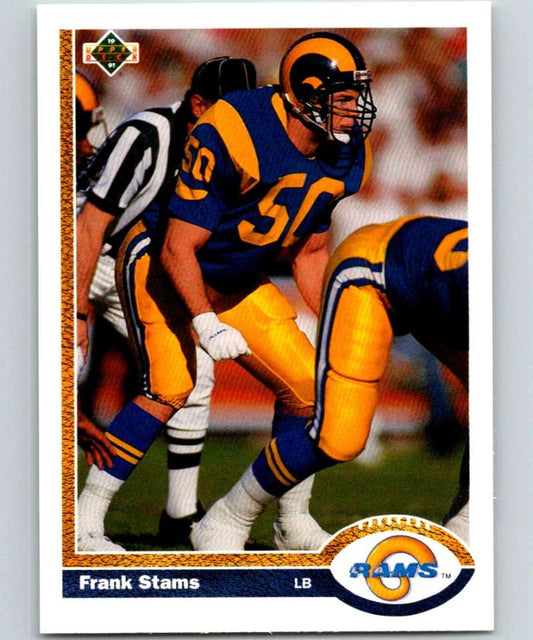 1991 Upper Deck #332 Frank Stams LA Rams NFL Football Image 1