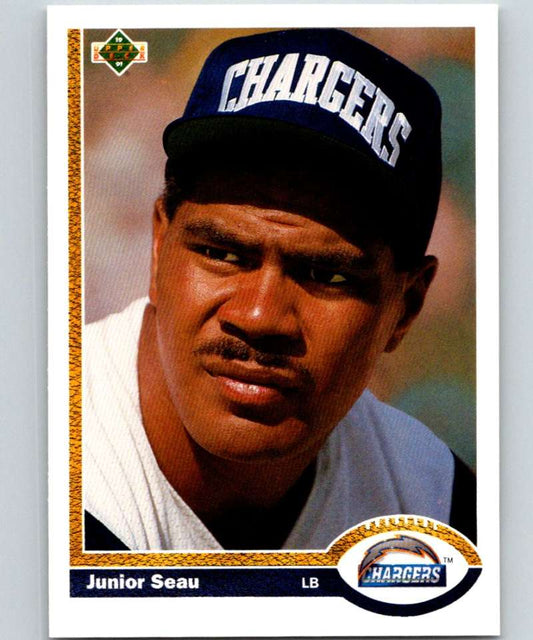 1991 Upper Deck #343 Junior Seau Chargers NFL Football Image 1