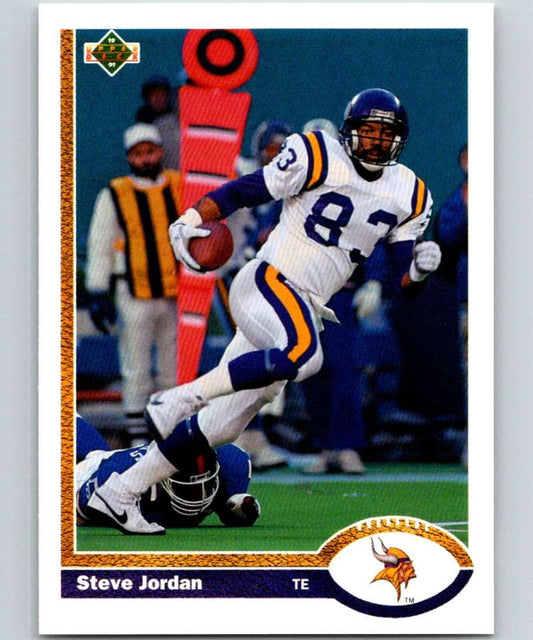 1991 Upper Deck #348 Steve Jordan Vikings NFL Football Image 1