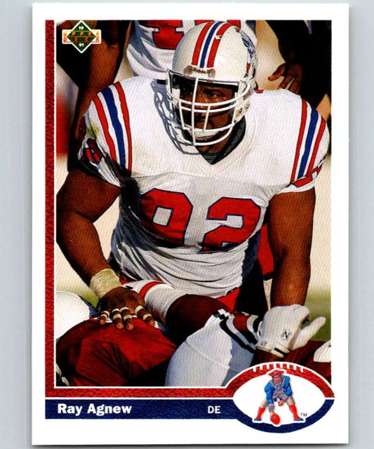 1991 Upper Deck #352 Ray Agnew Patriots NFL Football Image 1