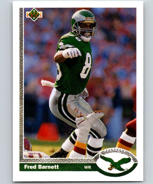 1991 Upper Deck #357 Fred Barnett Eagles NFL Football Image 1