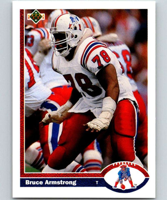 1991 Upper Deck #371 Bruce Armstrong Patriots NFL Football Image 1