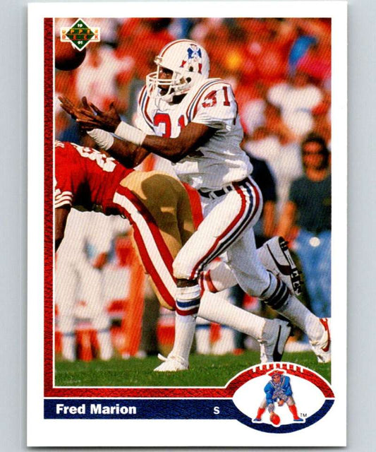 1991 Upper Deck #375 Fred Marion Patriots NFL Football Image 1