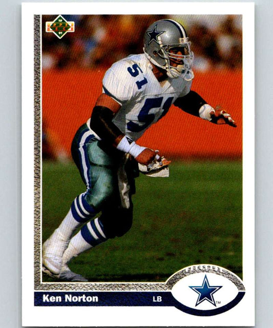 1991 Upper Deck #387 Ken Norton Jr. Cowboys NFL Football Image 1