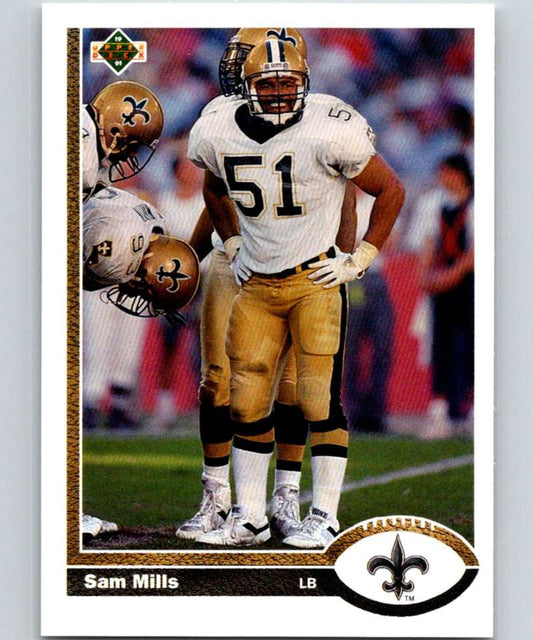 1991 Upper Deck #393 Sam Mills Saints NFL Football Image 1