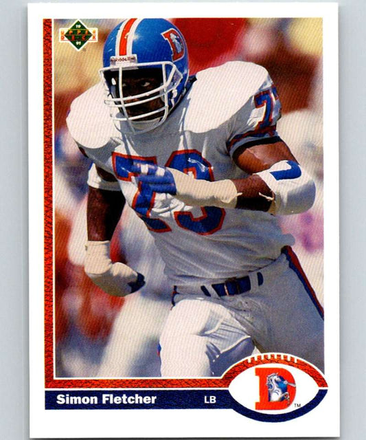 1991 Upper Deck #396 Simon Fletcher Broncos NFL Football Image 1