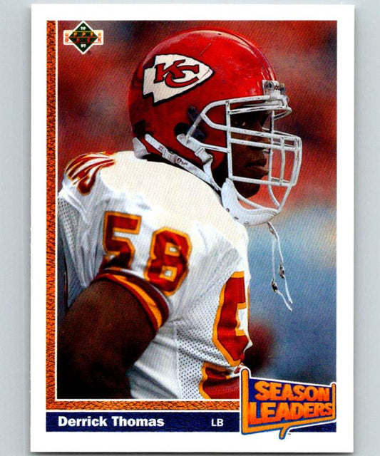 1991 Upper Deck #404 Derrick Thomas Chiefs SL NFL Football Image 1