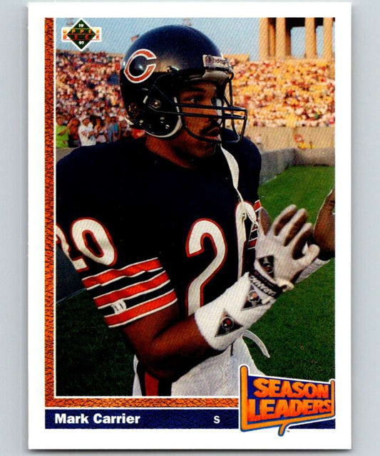 1991 Upper Deck #406 Mark Carrier Bears SL NFL Football Image 1