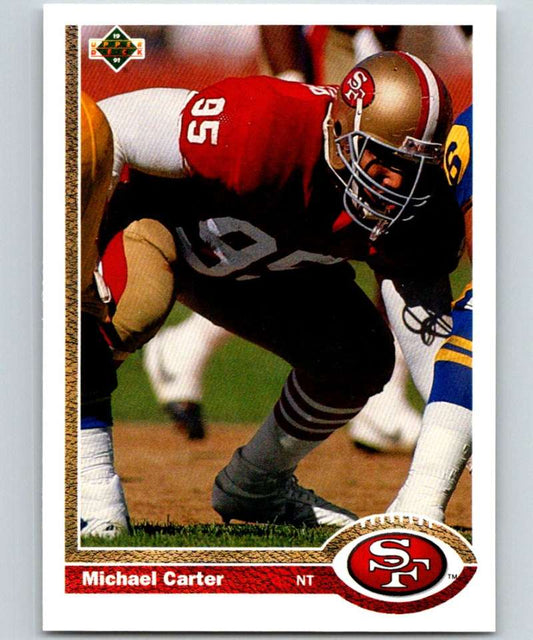 1991 Upper Deck #407 Michael Carter 49ers NFL Football Image 1