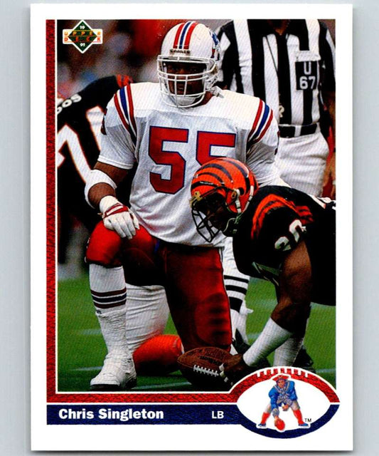 1991 Upper Deck #408 Chris Singleton Patriots NFL Football Image 1