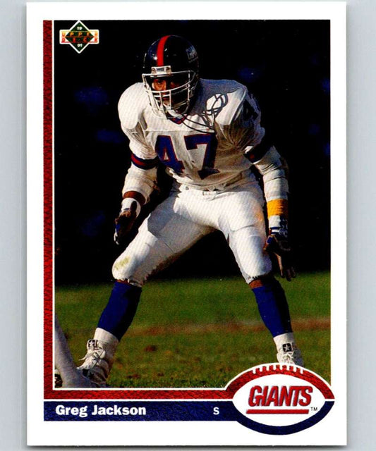 1991 Upper Deck #416 Greg Jackson RC Rookie NY Giants NFL Football Image 1