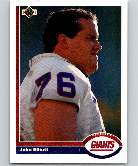 1991 Upper Deck #420 John Elliott NY Giants NFL Football