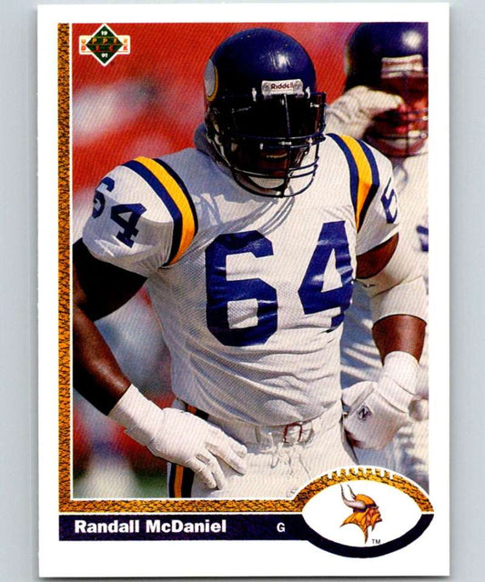 1991 Upper Deck #421 Randall McDaniel Vikings NFL Football Image 1