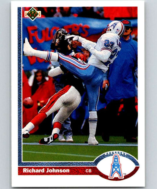 1991 Upper Deck #422 Richard Johnson RC Rookie Oilers NFL Football Image 1
