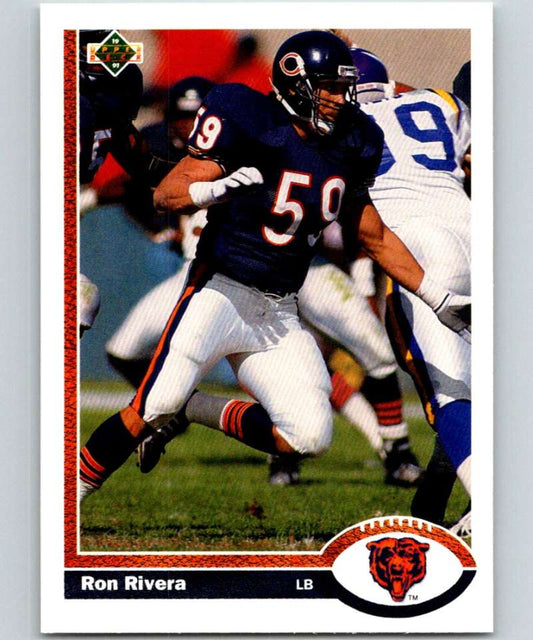 1991 Upper Deck #432 Ron Rivera Bears NFL Football Image 1