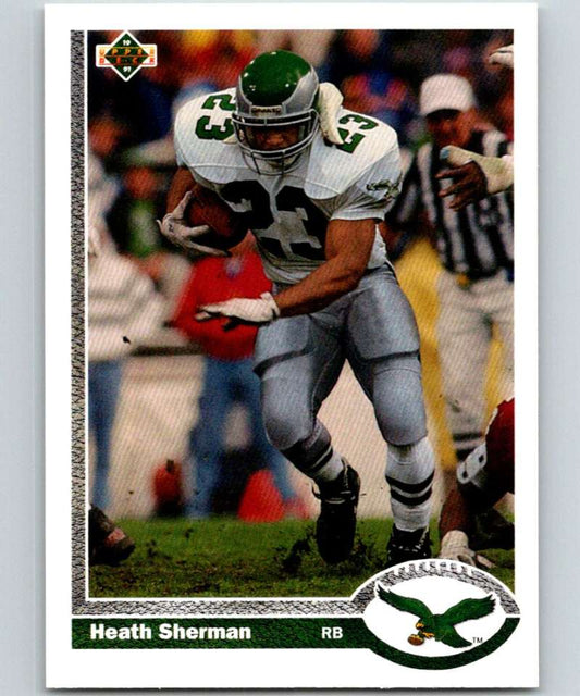 1991 Upper Deck #437 Heath Sherman Eagles NFL Football Image 1