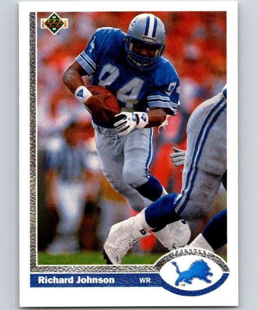 1991 Upper Deck #442 Richard Johnson Lions NFL Football Image 1