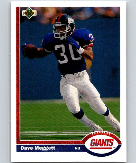 1991 Upper Deck #443 Dave Meggett NY Giants NFL Football Image 1