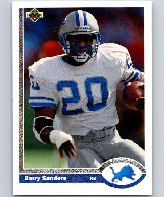 1991 Upper Deck #444 Barry Sanders Lions NFL Football Image 1