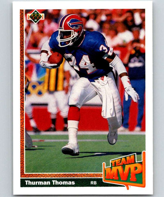 1991 Upper Deck #452 Thurman Thomas Bills TM NFL Football Image 1