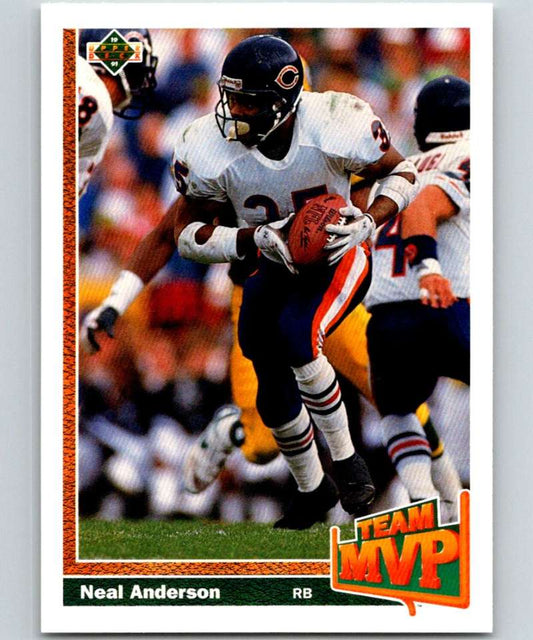 1991 Upper Deck #453 Neal Anderson Bears TM NFL Football Image 1