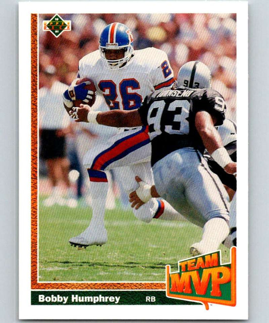 1991 Upper Deck #457 Bobby Humphrey Broncos TM NFL Football Image 1