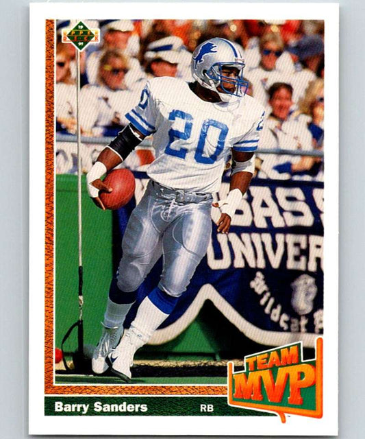1991 Upper Deck #458 Barry Sanders Lions TM NFL Football Image 1