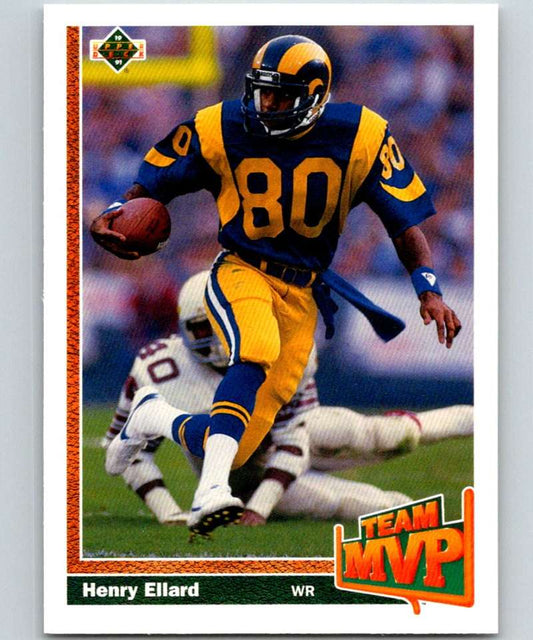 1991 Upper Deck #464 Henry Ellard LA Rams TM NFL Football Image 1