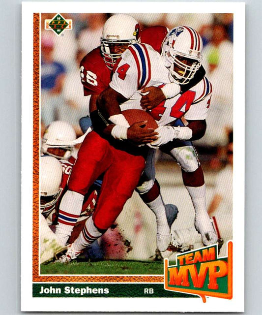 1991 Upper Deck #467 John Stephens Patriots TM NFL Football Image 1