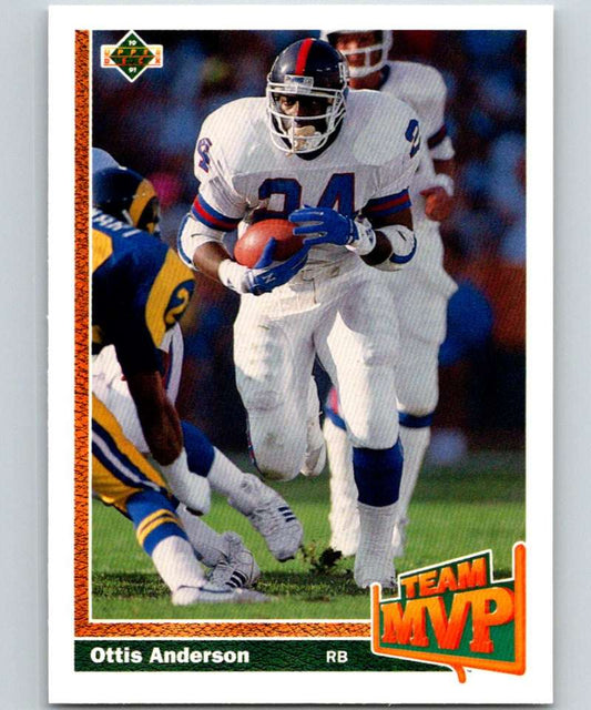 1991 Upper Deck #469 Ottis Anderson NY Giants TM NFL Football Image 1