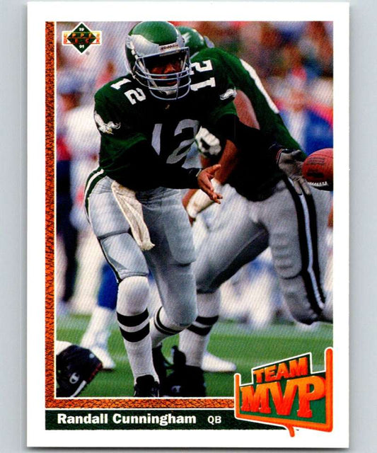 1991 Upper Deck #471 Randall Cunningham Eagles TM NFL Football Image 1