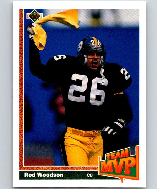 1991 Upper Deck #473 Rod Woodson Steelers TM NFL Football Image 1