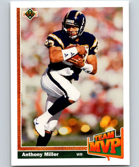 1991 Upper Deck #474 Anthony Miller Chargers TM NFL Football Image 1
