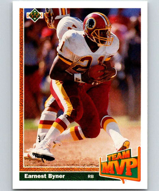 1991 Upper Deck #478 Earnest Byner Redskins TM NFL Football Image 1