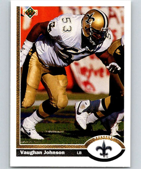1991 Upper Deck #484 Vaughan Johnson Saints NFL Football Image 1