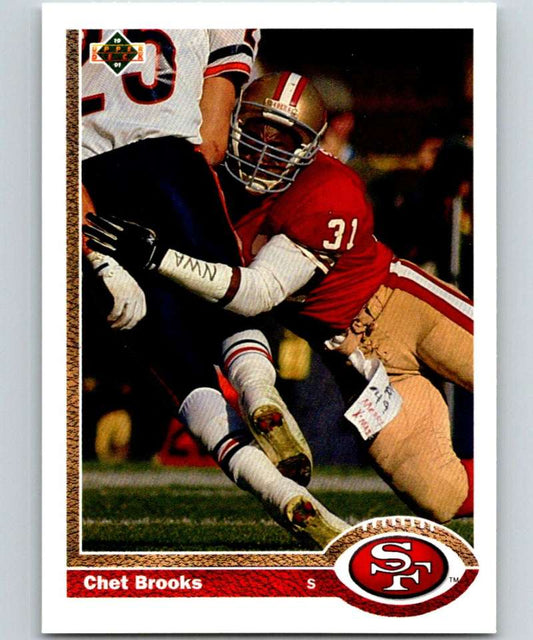 1991 Upper Deck #492 Chet Brooks 49ers NFL Football Image 1
