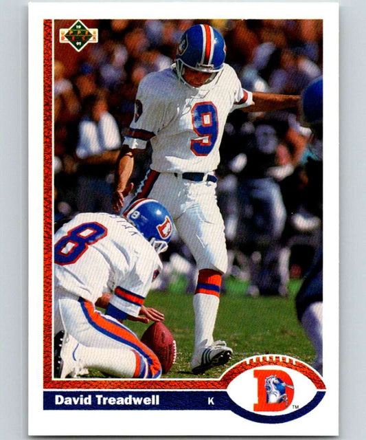1991 Upper Deck #496 David Treadwell Broncos NFL Football Image 1